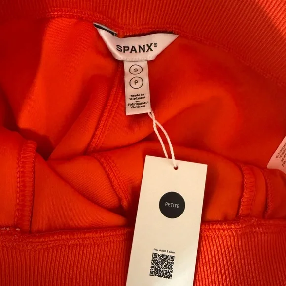 SPANX Red Track Pants with White Piping, Size Small - Picture 4 of 9